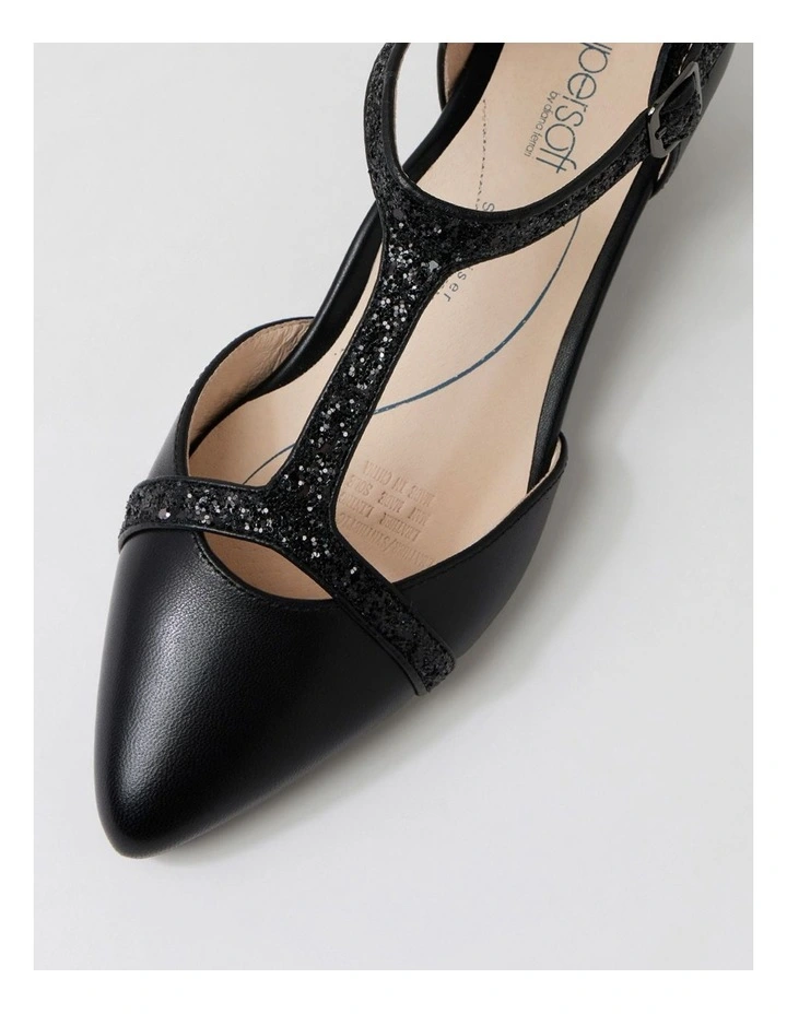 Ember Black Leather Heels image 4