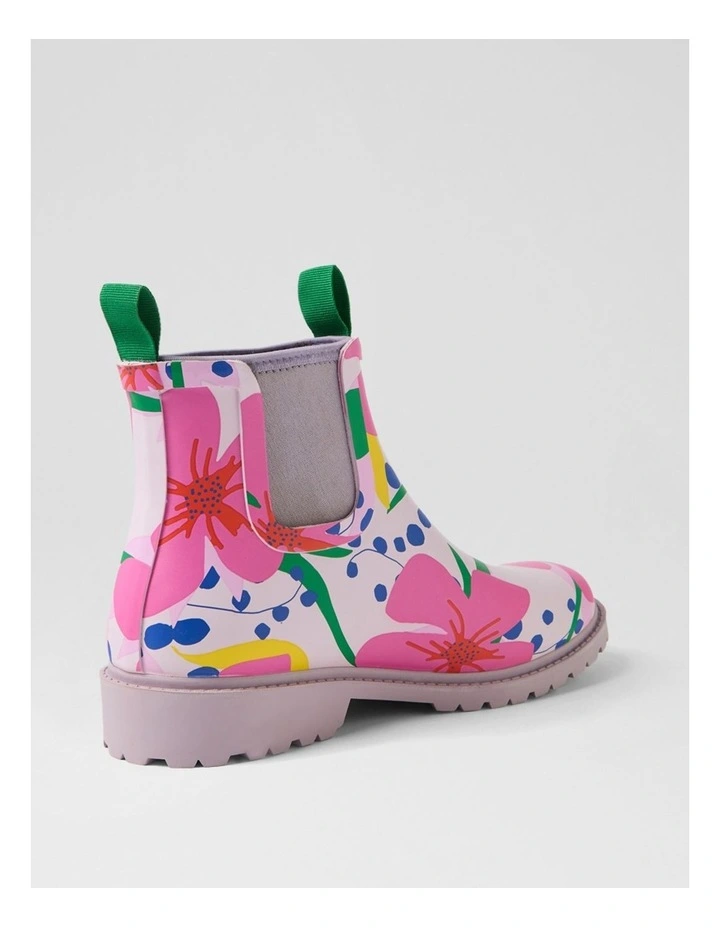 Splashy Floral Gumboot Ankle Boots image 3