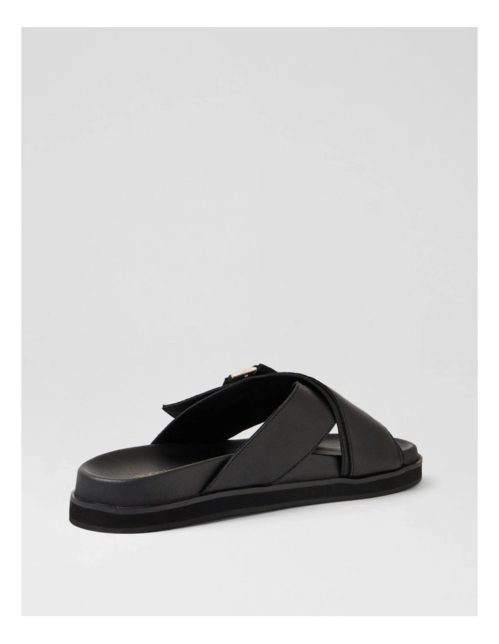 Vanana Black Leather Slides image 3