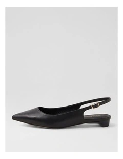 Desuet Black Leather Flat Shoes