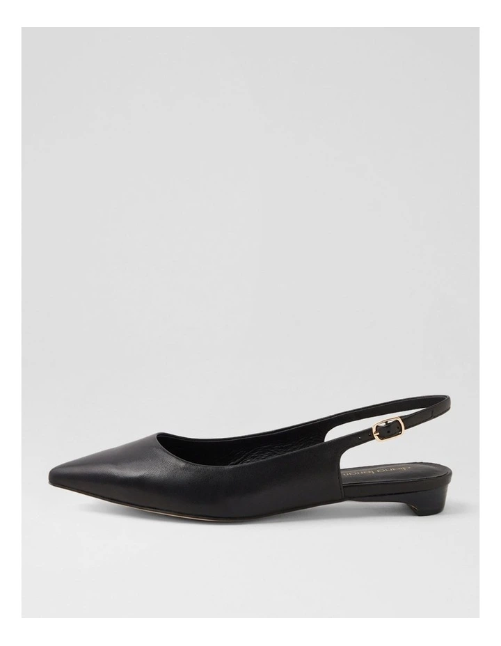 Desuet Black Leather Flat Shoes image 1