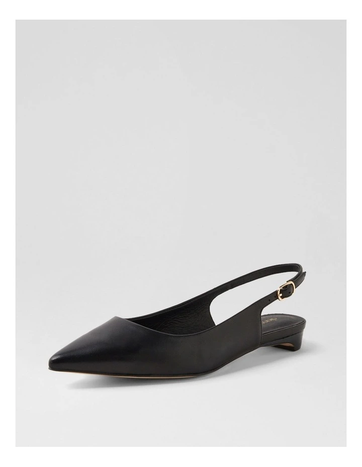 Desuet Black Leather Flat Shoes image 2