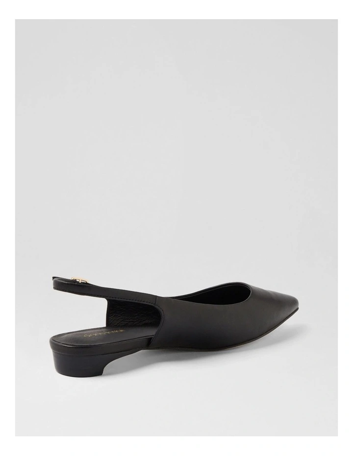 Desuet Black Leather Flat Shoes image 3