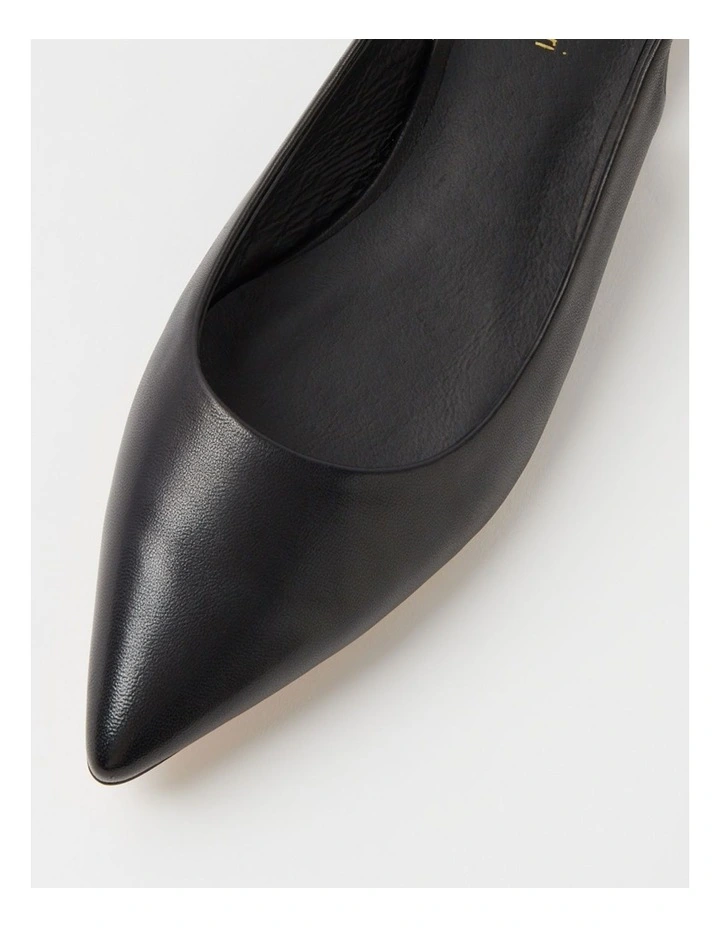 Desuet Black Leather Flat Shoes image 4