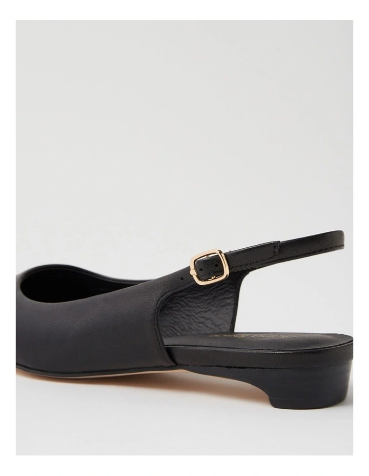 Desuet Black Leather Flat Shoes image 5