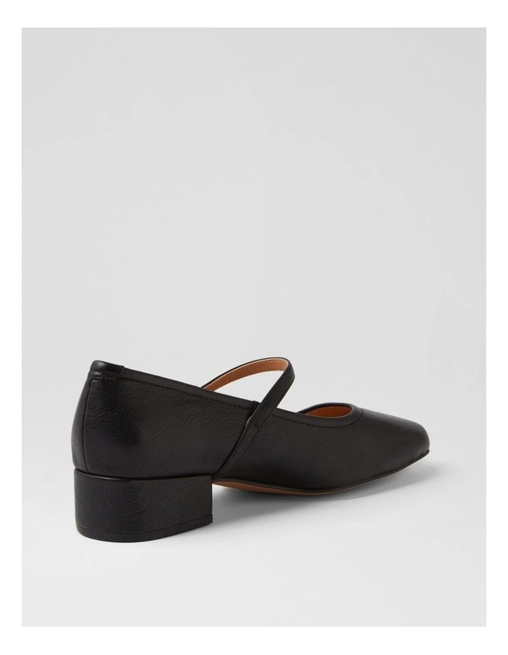 Islah Black Leather Mary Jane Heels image 3