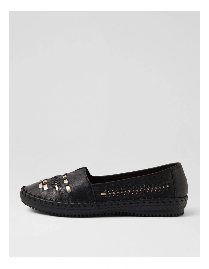 Wandies Black Rose Gold Leather Loafers image 1