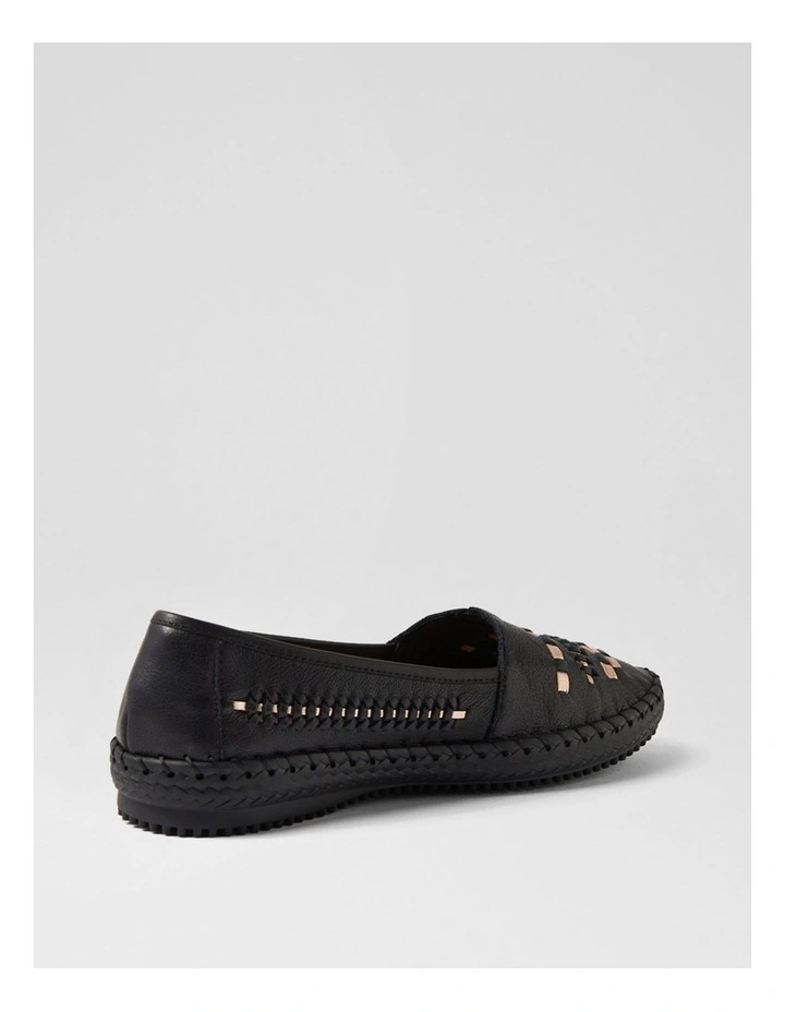 Wandies Black Rose Gold Leather Loafers image 3