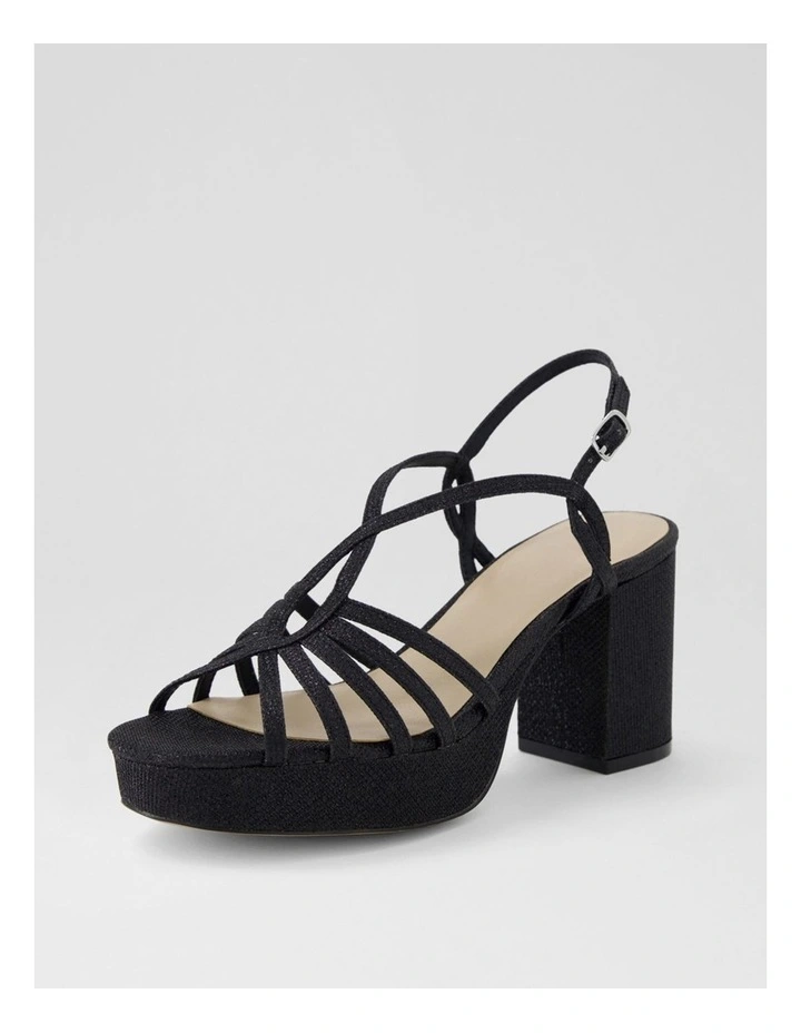 Forrum Black Glitter Sandals image 2