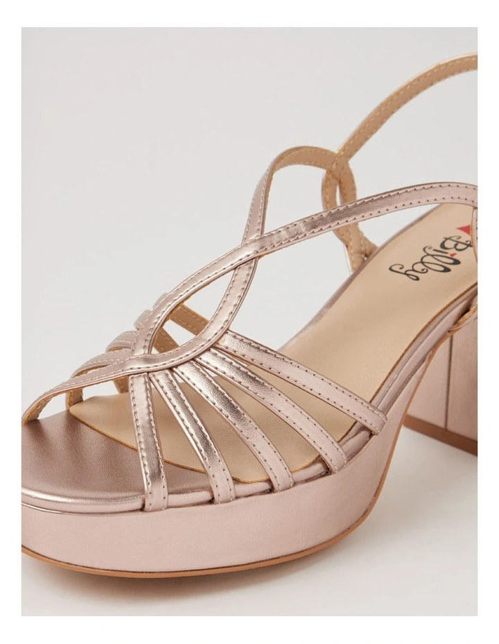 Forrum Rose Gold Strappy Sandals image 5