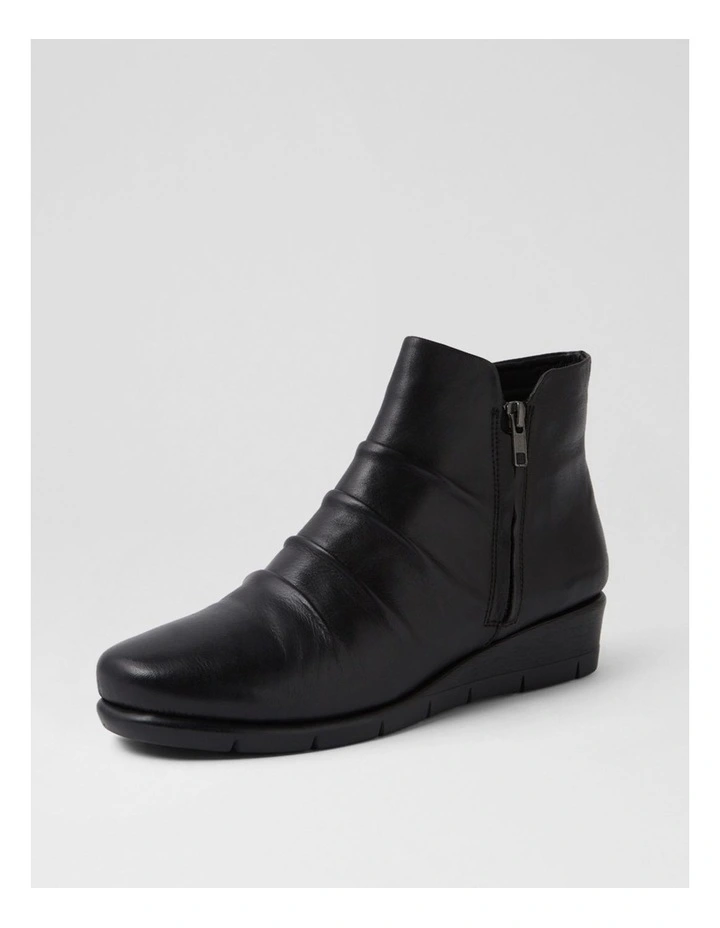 Maxie Black Leather Ankle Boots image 2