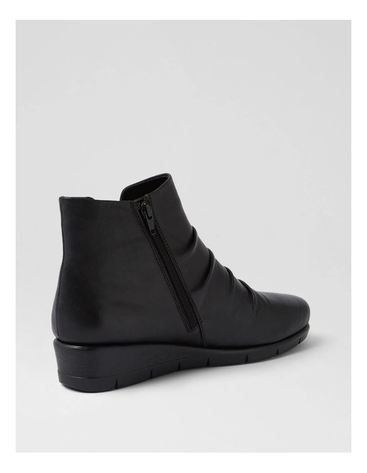 Maxie Black Leather Ankle Boots image 3