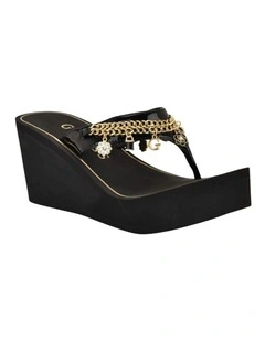 Sutton Wedge Sandal in Black