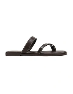 Meadow Flat Sandals - Chocolate Brown Leather