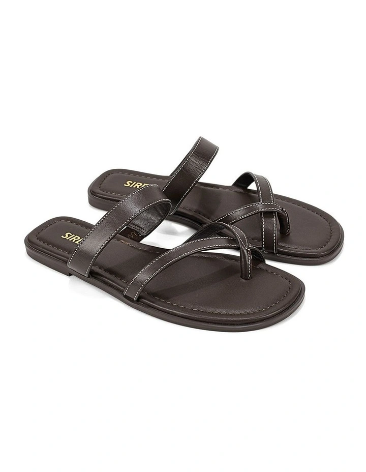 Meadow Flat Sandals - Chocolate Brown Leather image 2