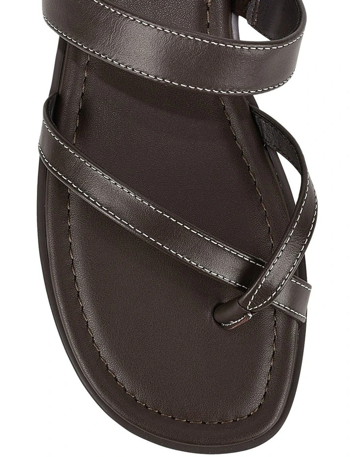 Meadow Flat Sandals - Chocolate Brown Leather image 3