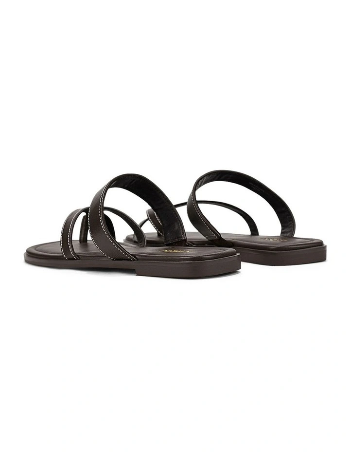 Meadow Flat Sandals - Chocolate Brown Leather image 4