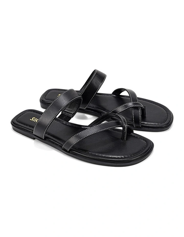 Meadow Flat Sandals - Black Leather image 2