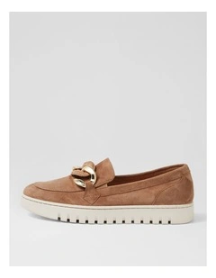 Tesshias Light Choc Suede Flat Shoes