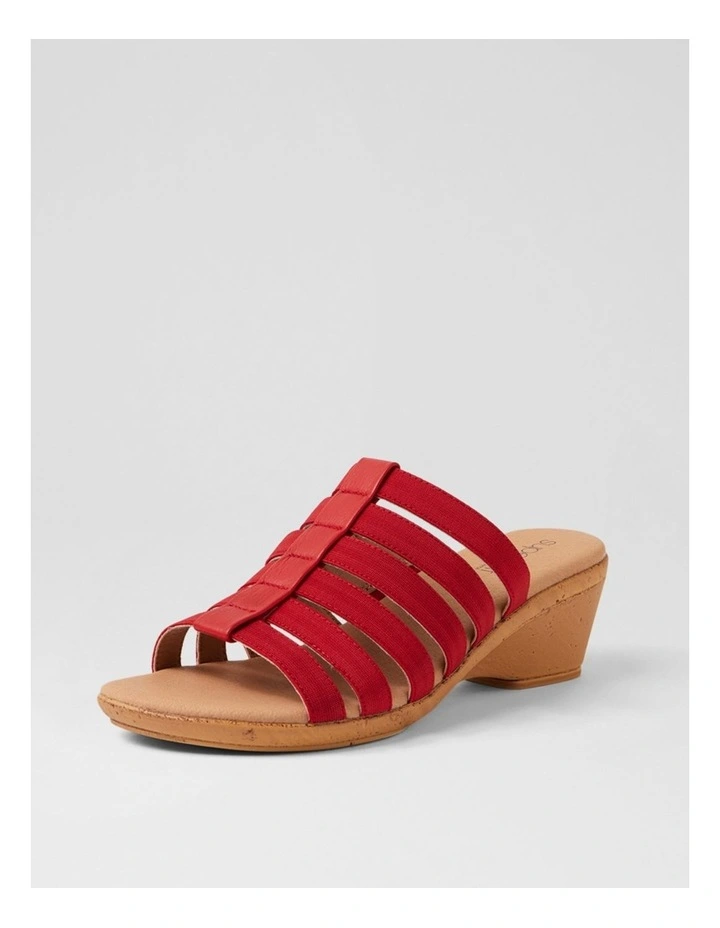 Victorias Bright Red Leather Elastic Sandals image 2