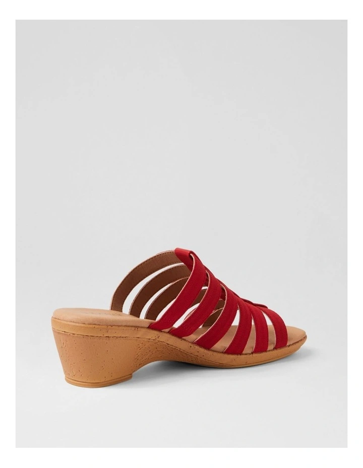 Victorias Bright Red Leather Elastic Sandals image 3