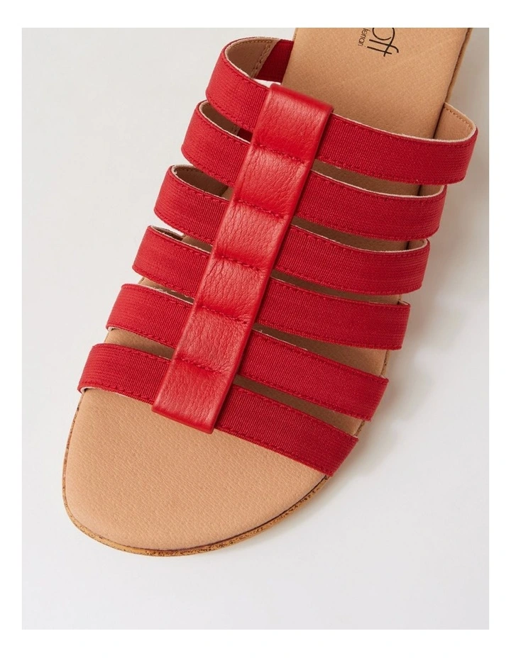 Victorias Bright Red Leather Elastic Sandals image 4