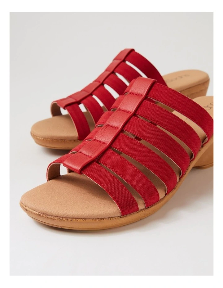 Victorias Bright Red Leather Elastic Sandals image 5