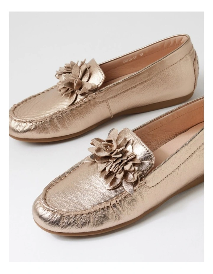 Errin Champagne Leather Flat Shoes image 5