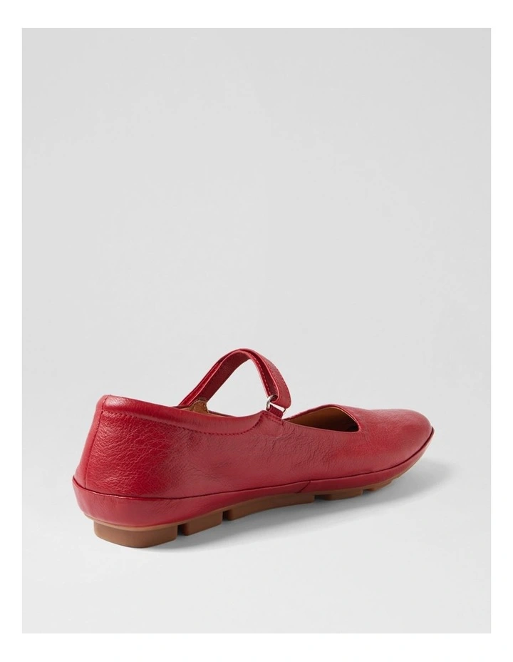 Valuable Dark Red Leather Flats image 3