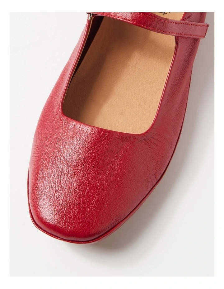 Valuable Dark Red Leather Flats image 4