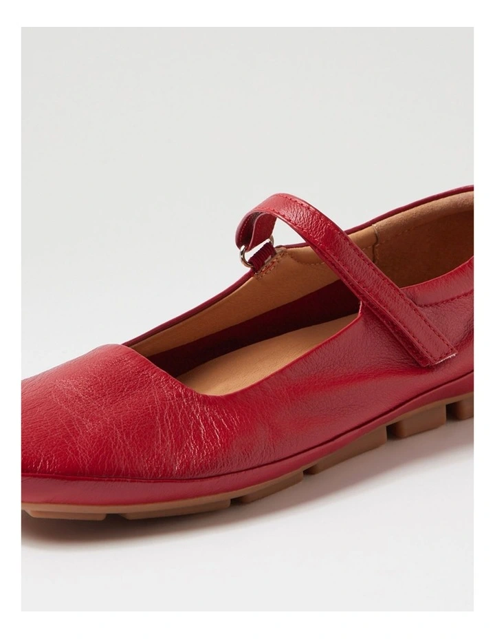 Valuable Dark Red Leather Flats image 5
