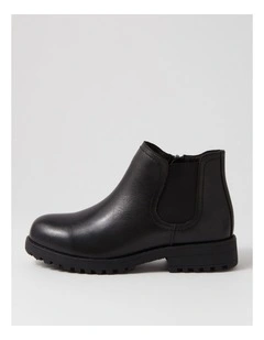 Amo Black Leather Ankle Boots