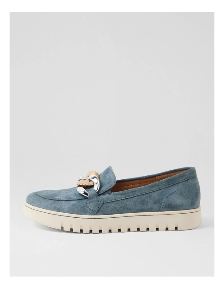 Tesshias Dusty Denim Suede Flat Shoes image 1