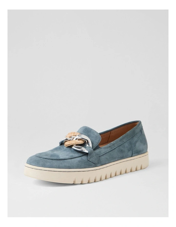 Tesshias Dusty Denim Suede Flat Shoes image 2
