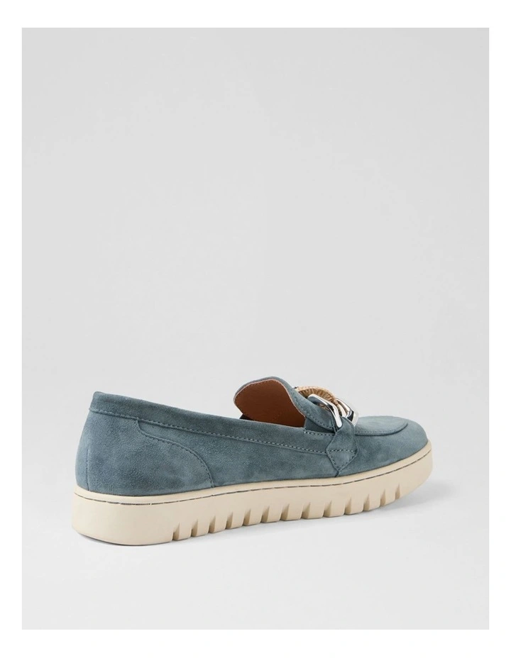 Tesshias Dusty Denim Suede Flat Shoes image 3