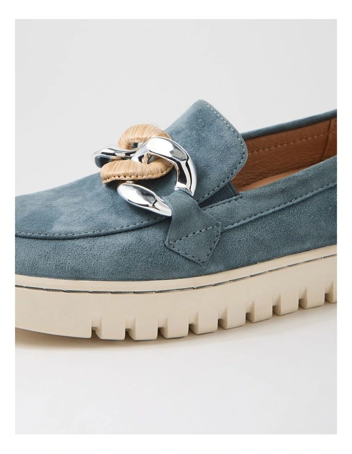 Tesshias Dusty Denim Suede Flat Shoes image 5