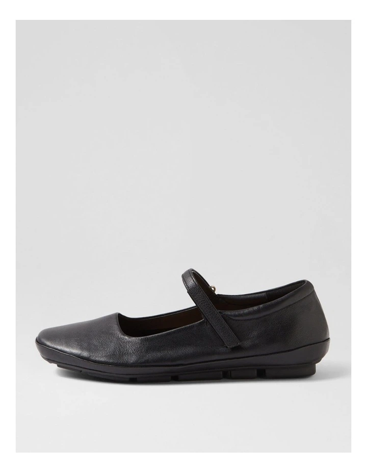 Valuable Black Leather Flats image 1