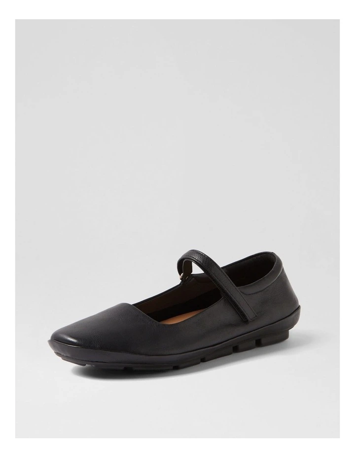 Valuable Black Leather Flats image 2