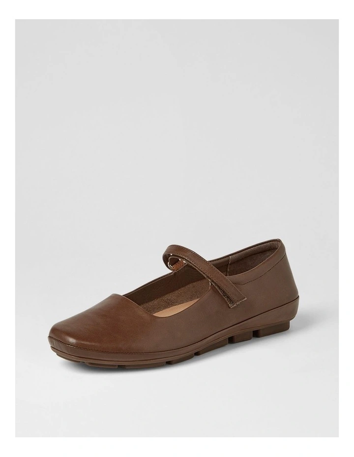 Valuable Dark Brown Leather Flats image 2
