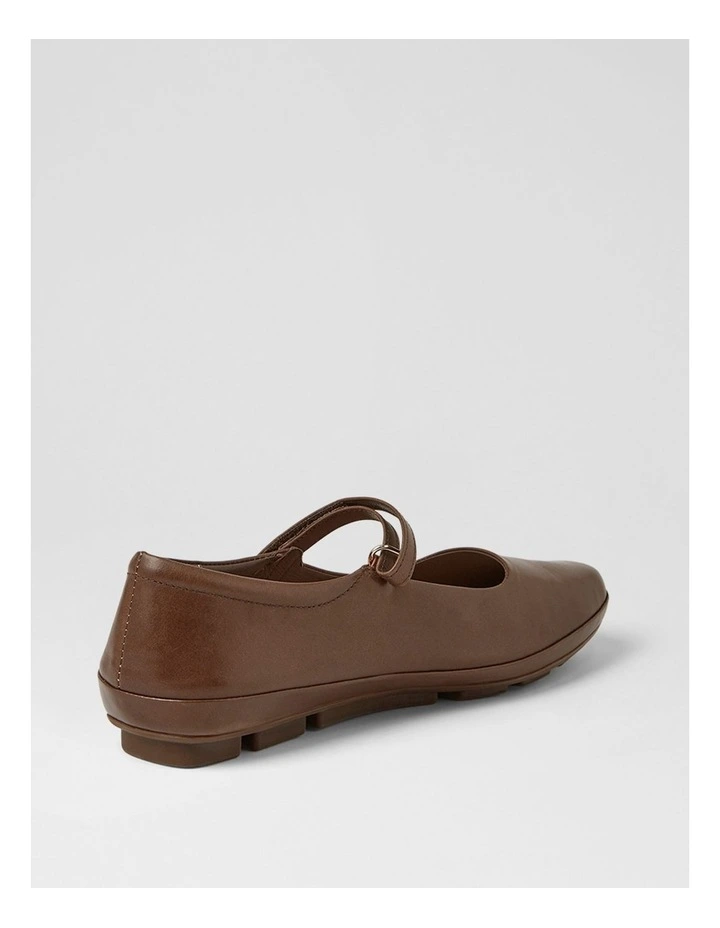 Valuable Dark Brown Leather Flats image 3