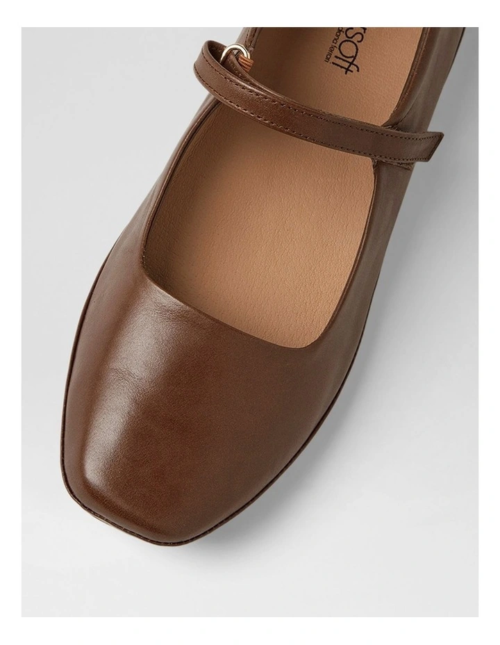 Valuable Dark Brown Leather Flats image 4