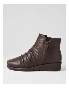 Maxie Dark Brown Leather Ankle Boots