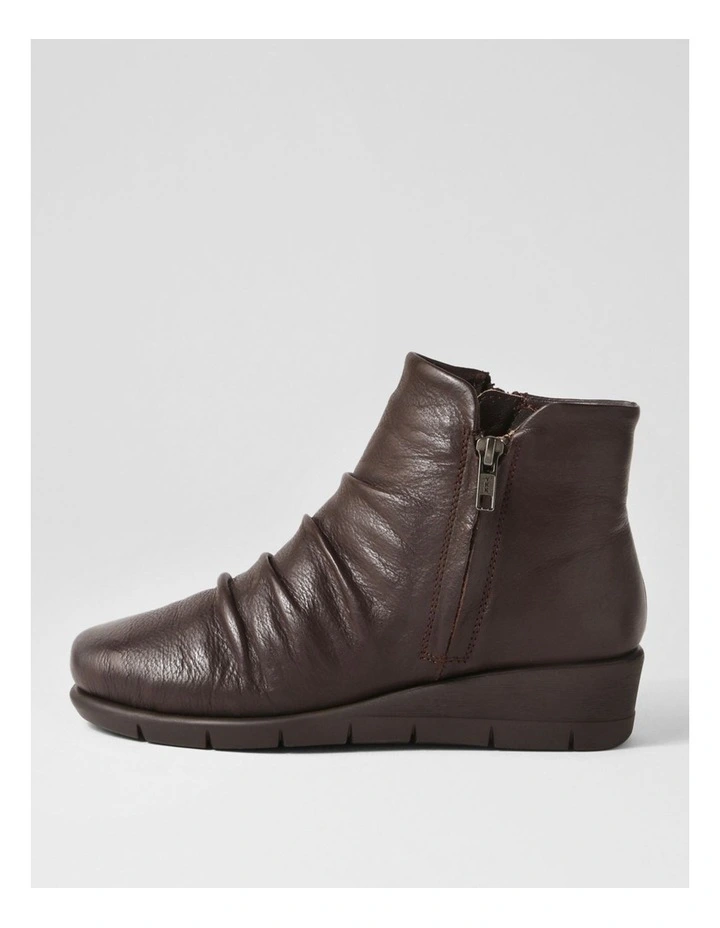 Maxie Dark Brown Leather Ankle Boots image 1