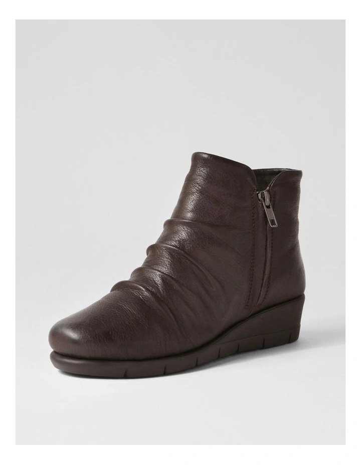 Maxie Dark Brown Leather Ankle Boots image 2