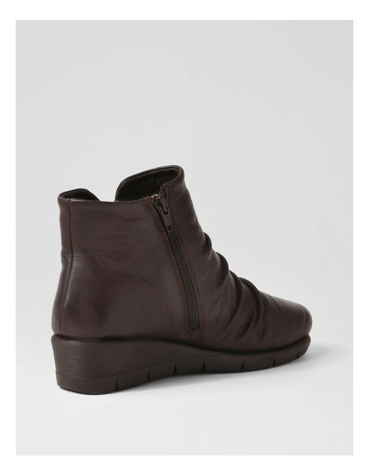 Maxie Dark Brown Leather Ankle Boots image 3
