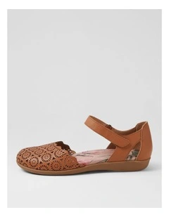 Charlee Tan Leather Flat Shoes