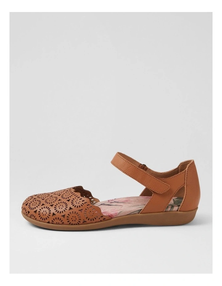 Charlee Tan Leather Flat Shoes image 1