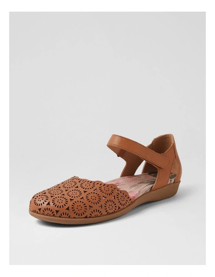 Charlee Tan Leather Flat Shoes image 2