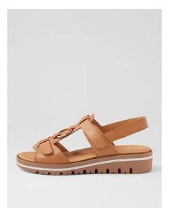 Athleen Dark Tan Leather Sandals