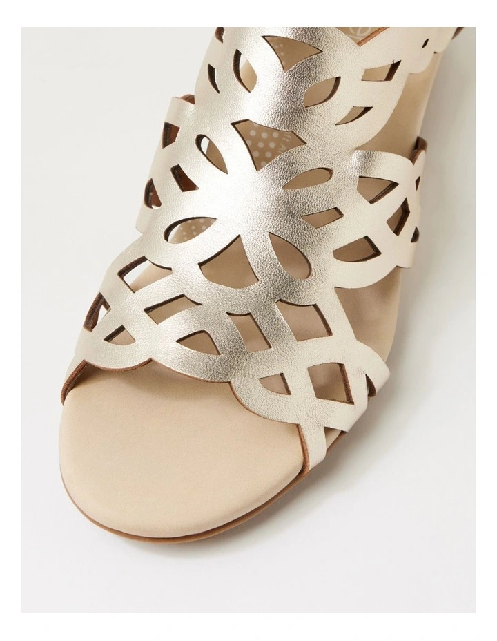 Jacki Platinum Leather Sandals image 4